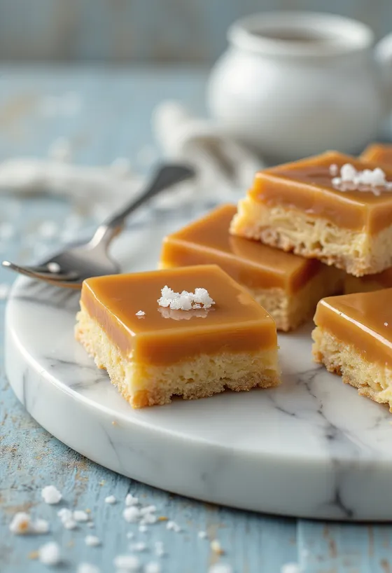 Kue potong karamel disajikan