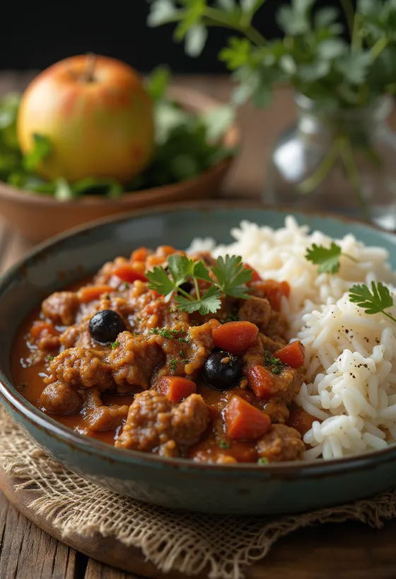Picadillo disajikan