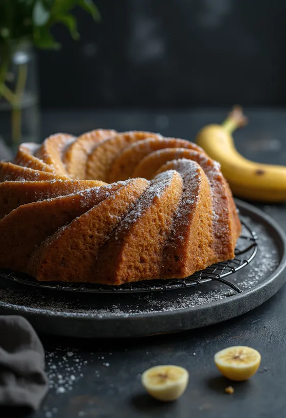 Bolu kuglof pisang disajikan