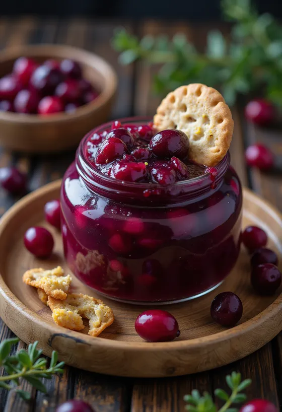 Saus cranberry bir kari disajikan