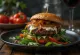 Burger keju biru disajikan