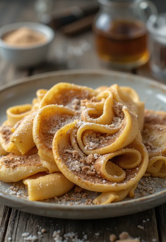 Pancake gula kayu manis disajikan