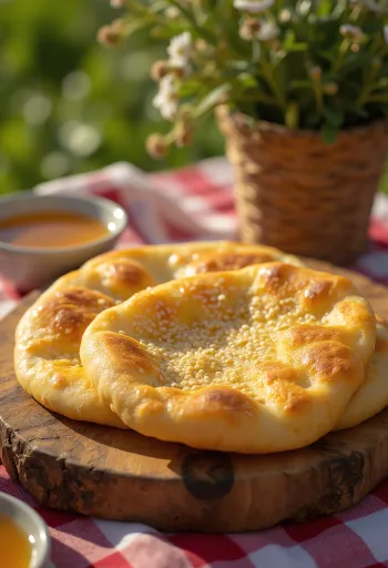 Roti pipih Timur Tengah Khameer disajikan
