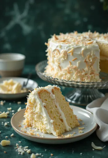Kue krim kelapa dengan parutan kelapa yang kaya