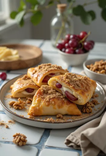 Calzone anggur kenari disajikan