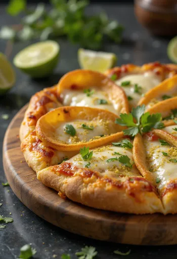 Pizza Costarricense dengan pisang goreng