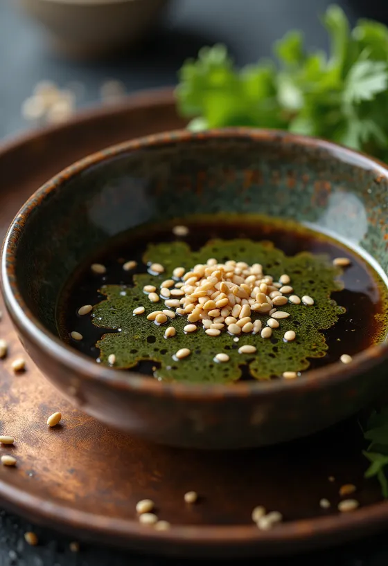 Saus kecap wasabi disajikan di samping sushi