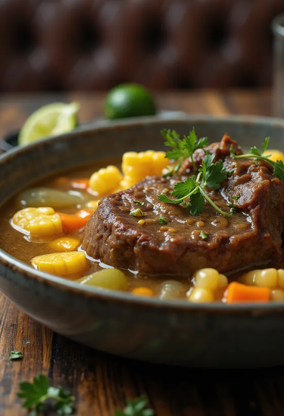 Caldo de Res, sup daging sapi Meksiko dengan sayuran