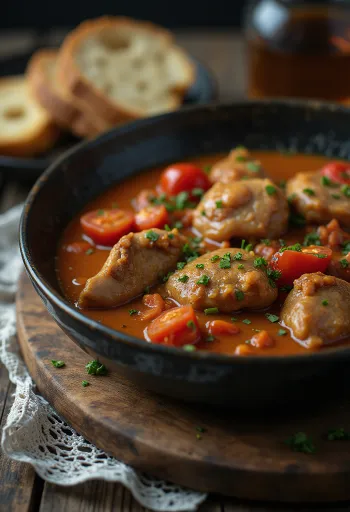 Hati ayam masak lecso disajikan