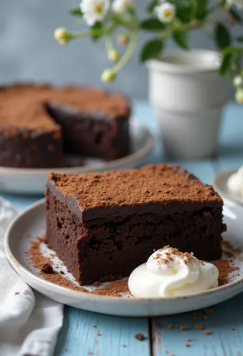 Kue rum kopi dengan hiasan serutan cokelat