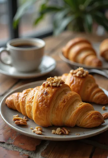 Croissant kacang Brazil disajikan