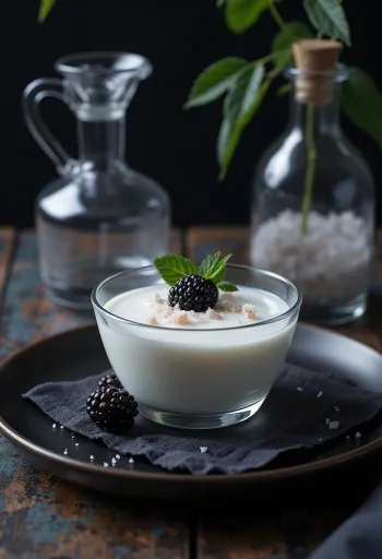Panna cotta asap disajikan