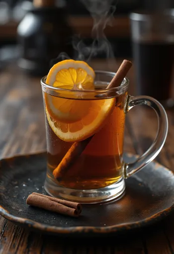 Cider panas berempah disajikan segar