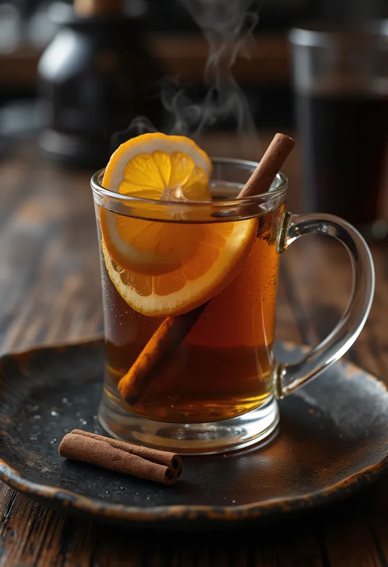 Cider panas berempah disajikan segar