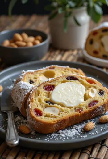 Stollen Marzipan disajikan