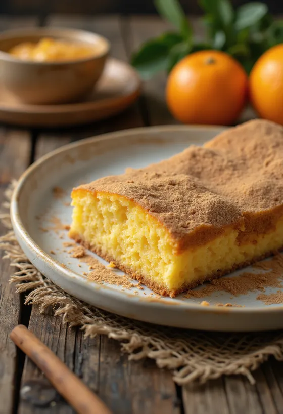 Irisan kue kayu manis jeruk