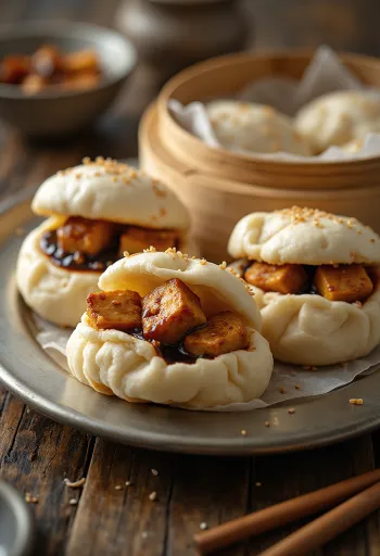 Bao bun isi tahu wijen renyah disajikan