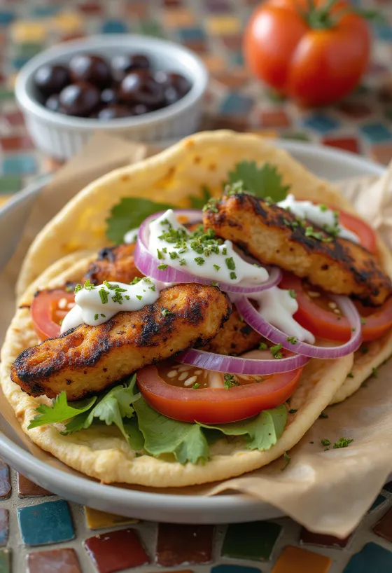 Gyros vegan panggang BBQ