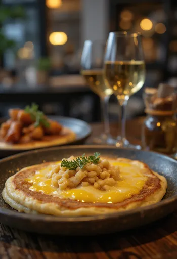 Pancake raclette disajikan