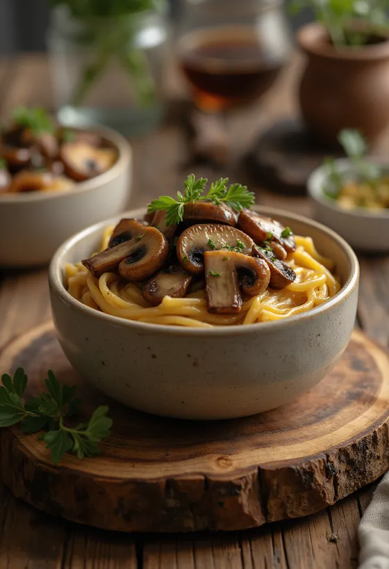 Saus jamur balsamic creamy di atas sendok
