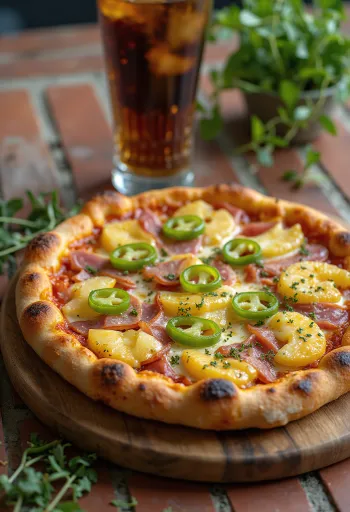 Pizza Hawaii Jalapeño disajikan