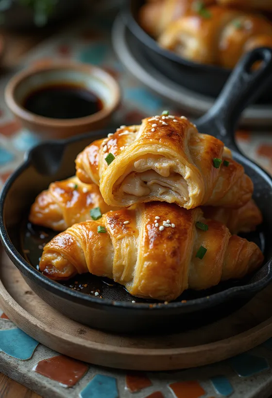 Croissant lima rempah Cina disajikan
