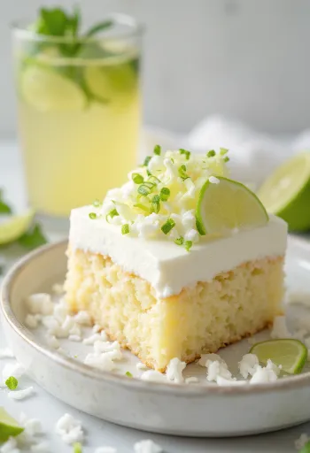 Kue kelapa jeruk nipis dengan hiasan