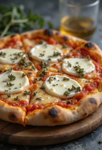Pizza ai Formaggi di Capra dengan potongan keju kambing