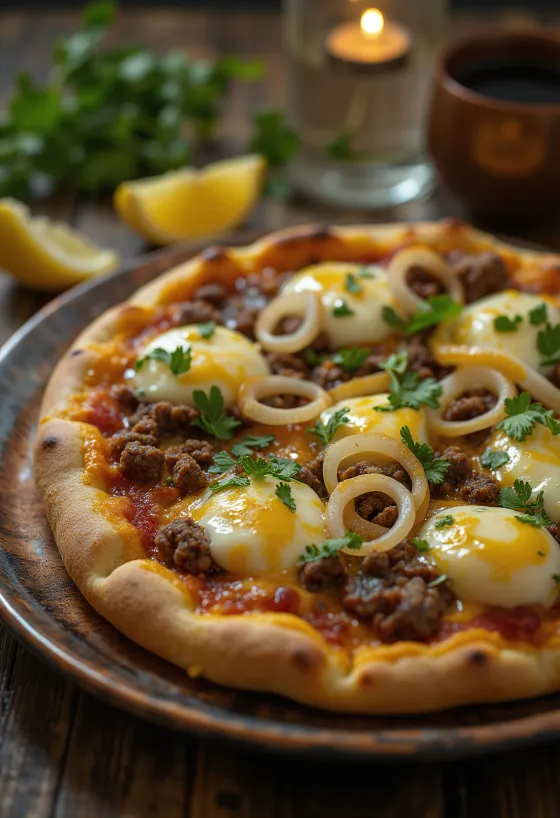 Pizza Egiziana disajikan
