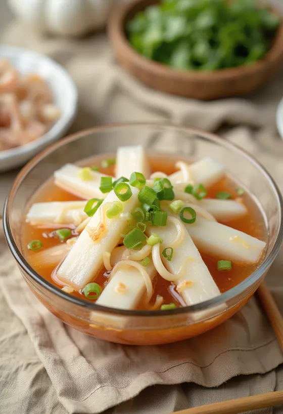 Dongchimi, kimchi lobak korea berbasis air dengan sayuran segar