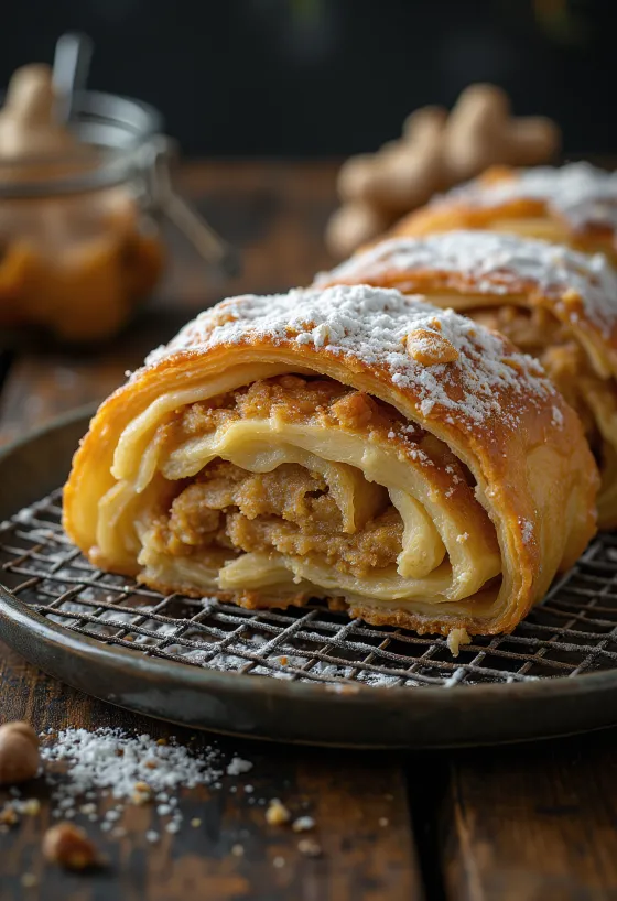 Strudel jahe disajikan
