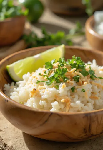 Nasi kelapa ketumbar disajikan