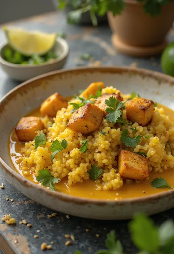 Kari quinoa jeruk nipis dengan tahu