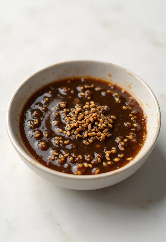 Saus wijen jahe cokelat keemasan