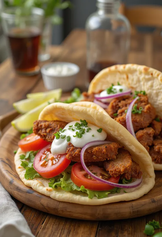 Beef Gyros, pita daging sapi dengan saus tzatziki